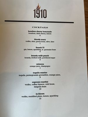 Drink menu