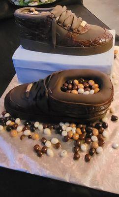 I added the chocolate covered espresso beans, but the rest us cake, even the shoe box