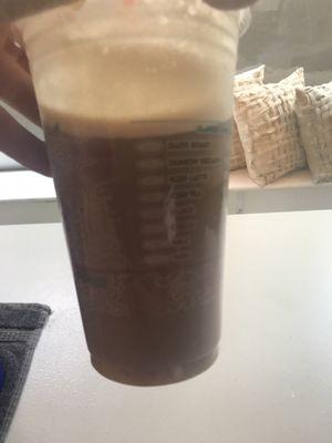 My "iced coffee" given to me with no ice and 90% warm almond milk. Absolutely disgusting to even sip so I threw it out.