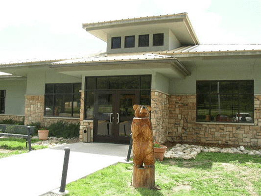 Library entrance. Public-domain photo from Wikipedia.