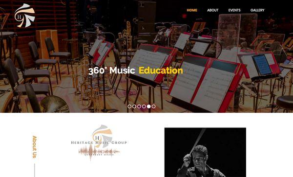 Website for The Heritage Music Group. A company that brings awareness and music literacy through orchestral presentations and education.