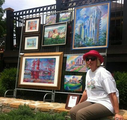 Carol Abbott with her artwork