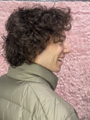 Men curly haircut