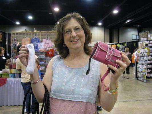 Mary Lou, store owner, at a scrapbooking convention. Teaching Etc also has a great scrapbooking supplies collection!