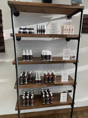 The largest selection of Skin care and Hair care CBD products in the area.