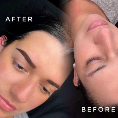 Permanent makeup, photo before and after the procedure