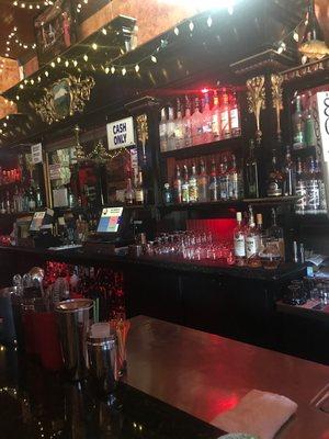 Bar view from the stools.