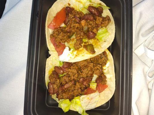 Soft beef taco with sour cream