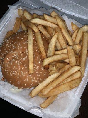 Grilled chicken sandwich with fries