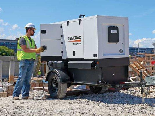 Portable generac Generators for construction sites.