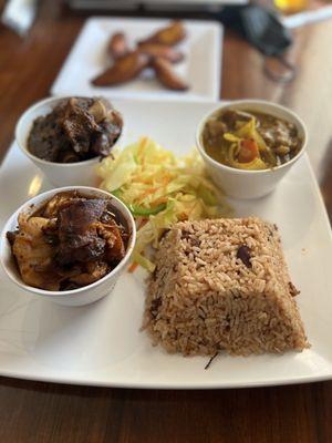 Kingston Trio: oxtail, curry mutton, on chicken stew.