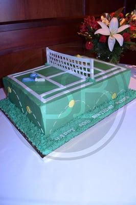 Tennis themed birthday cake