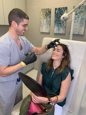 All smiles with Dr. Courtney injecting Botox