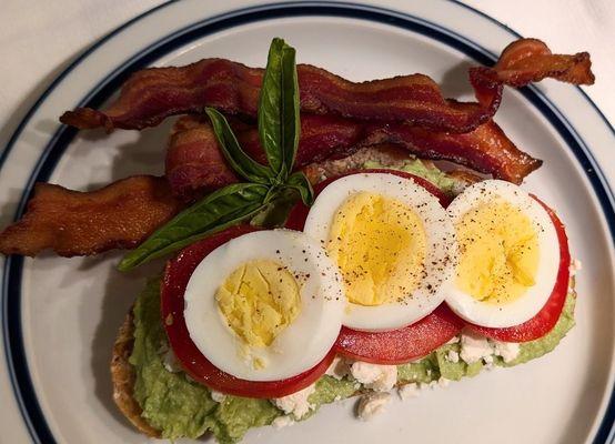 Gourmet breakfast, from avocado toast to fresh garden veggie frittata, your morning starts "delicious!"