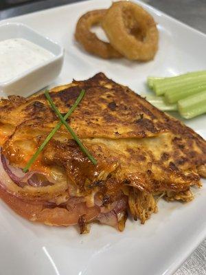 Buffalo Chicken Quesadilla/We also have a BLT Quesadilla