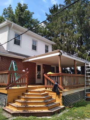 New porch coming in old going out