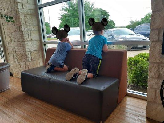 My kids patiently waiting to be seen by the dentist. It's very welcoming inside!