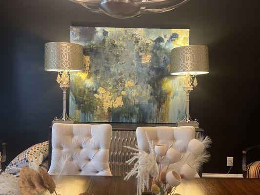 Lamps from Marie's Floral and Art from Kathi CouchArt