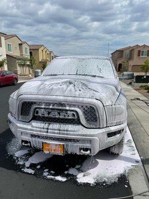 Power wash Foam cannon used on the big boy. RAM 2500