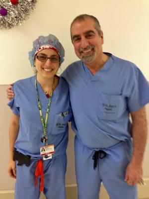 Busy at work in the OR: Dr. Monica Hannon & Dr. Ziyad Hannon