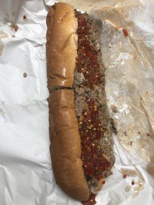 12" cheesesteak with extra peppers