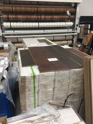 In stock wood, sheet vinyl, tile, carpet, and laminate