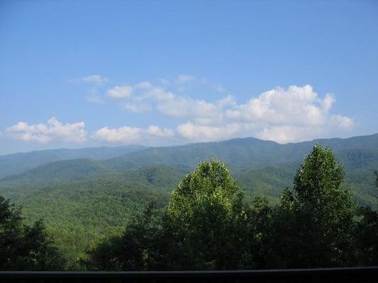 The view from the deck of our Greenbriar Valley cabin