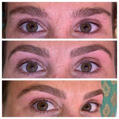 Before and After Brow Thread and Tint