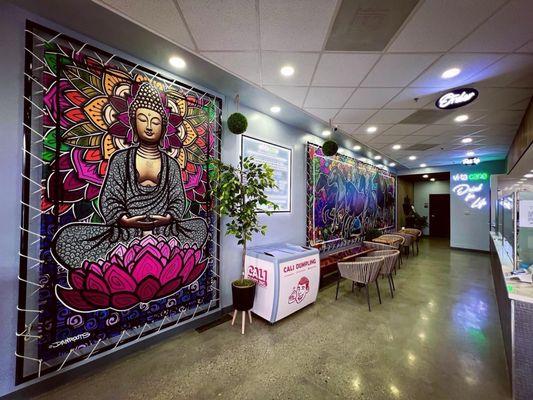 Love the wall art - very zen vibes!