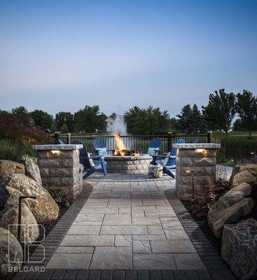 Blue Bell Country Club Fire Pit with Belgard Pavers