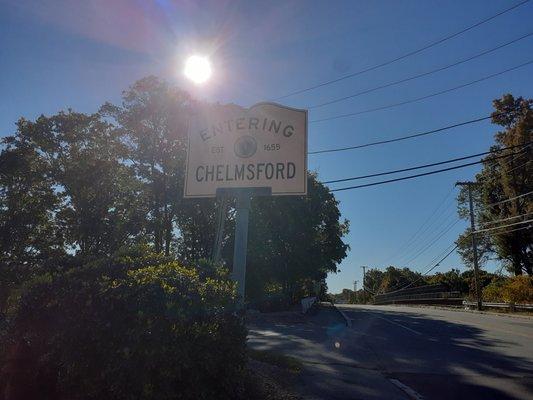 Entering Chelmsford in the Sun.