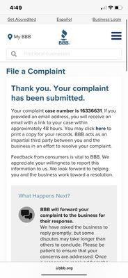 complaint ID number.