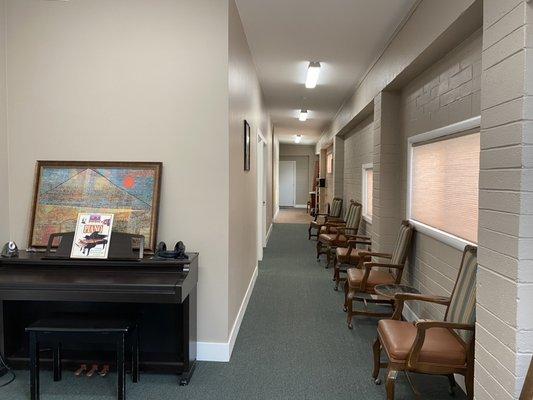 Hallway in front of the teaching studios