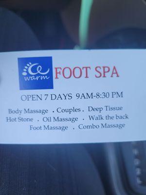 Massage treatments! I got the hot stone 60min massage for $65! Literally called 30min before and they squeezed me in!!