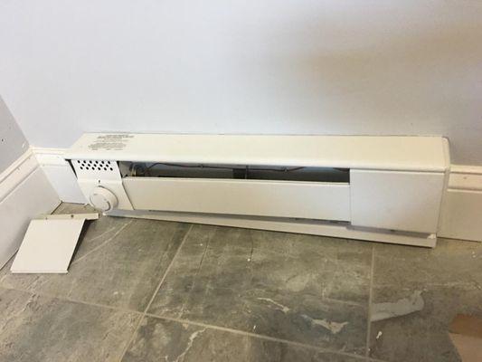 Baseboard heater installation