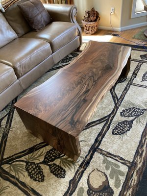 Black walnut live edged coffee table