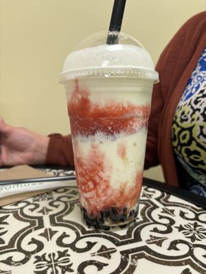 Strawberry shortcake with boba