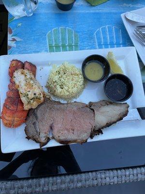 Prime Rib & Lobster  Half-Pound Prime Rib & 4 Oz. Lobster Tail