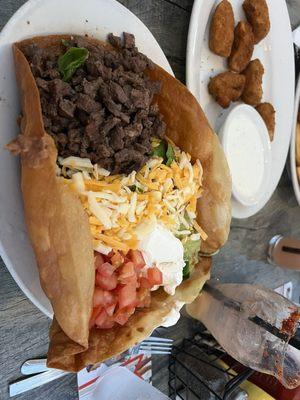 Tostada bowl, gigantic portion, yum!