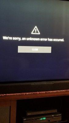 Cannot watch programs as it constantly gives me this error message.