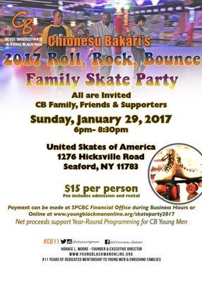 CB Family Skate Party! January 29, 2017! United Skates of America!