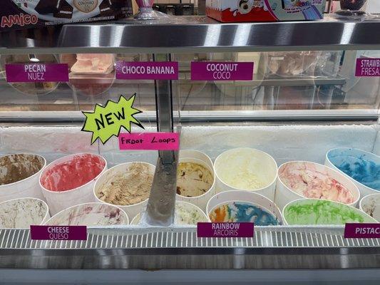 Dairy Ice cream with Mexican flavors in Spanish