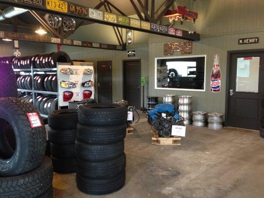 U-Pull-It Showroom, Tires, Wheels and Batteries ready to go.