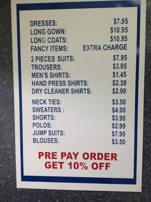 Price List