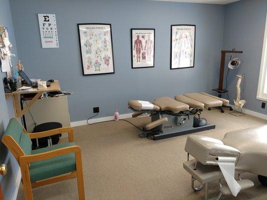 One of our treatment rooms for providing examinations, manipulations, rehabilitation, and much more!