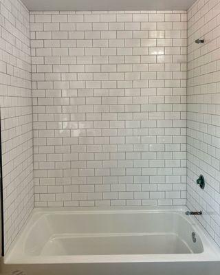 Subway tile in bathroom