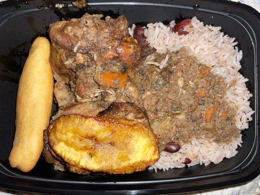 Brown stew chicken meal