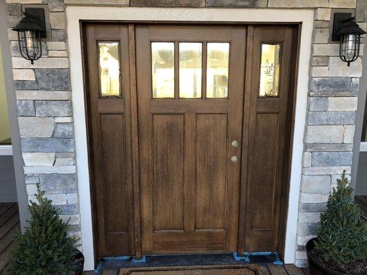 Faux finished fiberglass door