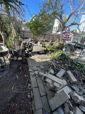 Cinder Block and yard waste Removal (Before)