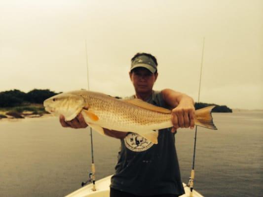 Redfish caught with Billy on a rainy afternoon.